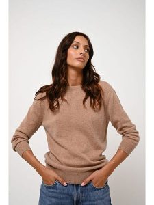 AUTHENTIC CASHMERE Kaszmirowy sweter "Estaris" w kolorze beżowym rozmiar: M. Brązowe swetry oversize AUTHENTIC CASHMERE, m, bez wzorów, z kaszmiru, bez ramiączek. Za 415,45 zł.