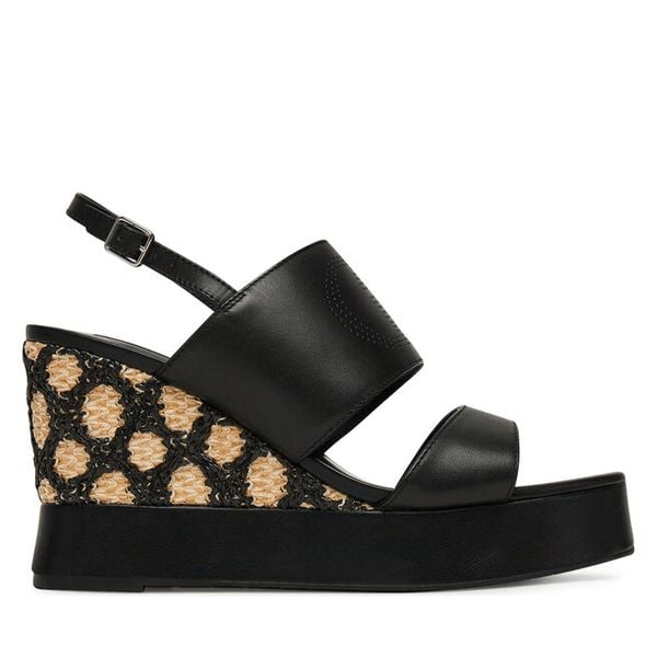 Sandały Liu Jo. Czarne sandały Liu Jo, bez wzorów, bez obcasa, na koturnie, bez zapięcia. Za 539,99 zł.