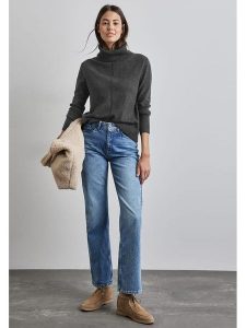 Street One Sweter w kolorze antracytowym rozmiar: 40. Czarne golfy Street One, bez wzorów, z bawełny. Za 118,84 zł.