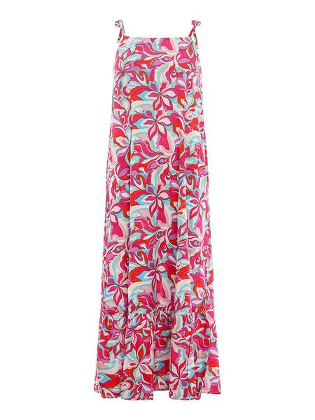 Zwillingsherz Sukienka "Flowy Flowers" ze wzorem rozmiar: S/M. Sukienki Zwillingsherz, na co dzień, m, bez wzorów, z wiskozy, bez kołnierzyka, bez ramiączek, maxi, proste. Za 166,49 zł.