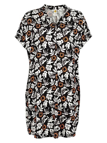 Roadsign Sukienka w kolorze czarno-biało-pomarańczowym rozmiar: XXL. Białe sukienki Roadsign, na co dzień, xxl, bez wzorów, z wiskozy, bez kołnierzyka, bez ramiączek, midi, proste. Za 82,95 zł.