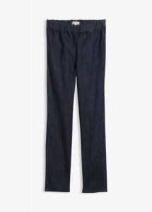 Dżinsy o kroju slim, high waist, cropped. Niebieskie jeansy bonprix, bez wzorów, z jeansu, z podwyższonym stanem. Za 59,99 zł.