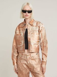 G-Star Kurtka przejściowa w kolorze złotym rozmiar: XS. Żółte kurtki G-Star, xs, bez wzorów, bez kaptura. Za 252,99 zł.