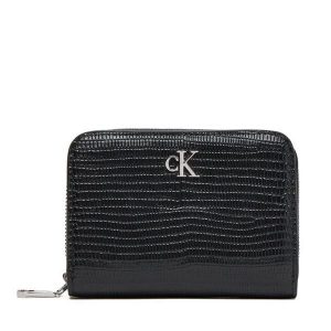 Portfel Calvin Klein. Czarne portfele Calvin Klein, bez wzorów. Za 209,99 zł.