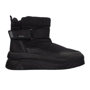 Buty Lee Cooper LCJ-24-47-3141LA czarne. Czarne buty zimowe z materiału, bez obcasa, bez zapięcia. Za 285,68 zł.