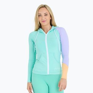 Bluza damska Jetpilot Pacer Hooded Rashie. Niebieskie bluzy JETPILOT, l, bez wzorów, bez kaptura. Za 249,99 zł.