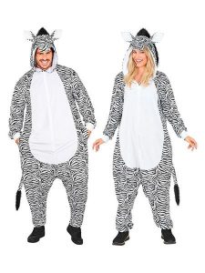 Carnival Party Kombinezon kostiumowy "Zebra" w kolorze biało-szarym rozmiar: XXL. Białe kombinezony Carnival Party, xxl, bez wzorów, bez kołnierzyka, bez ramiączek, krótkie. Za 152,99 zł.