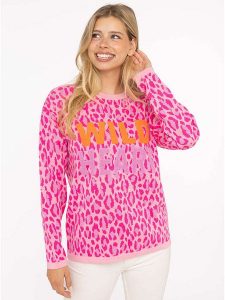 Zwillingsherz Sweter w kolorze różowym rozmiar: L/XL. Różowe swetry oversize Zwillingsherz, l, bez wzorów, ze splotem, bez ramiączek. Za 285,49 zł.