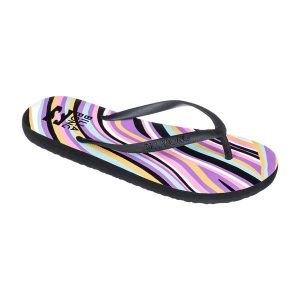 Japonki plażowe damskie Billabong Dama stripes. Czarne klapki Billabong, bez wzorów, bez obcasa. Za 39,99 zł.