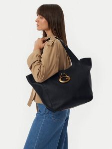 Guess Torebka Camden HWBB93 08240 Czarny. Czarne shopper bag Guess, z aplikacjami, ze skóry, bez dodatków. Za 714,99 zł.