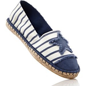 Espadryle bonprix beżowo-niebieski dżins. Balerinki marki bonprix. Za 27,99 zł.
