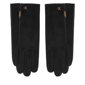 Rękawiczki Damskie Calvin Klein. Czarne rękawiczki Calvin Klein, bez wzorów. Za 349,99 zł.