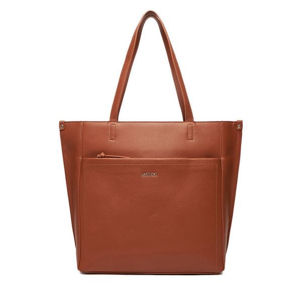 Torebka Lasocki. Brązowe shopper bag Lasocki, bez wzorów, bez dodatków. Za 189,99 zł.