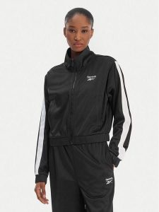 Reebok Bluza Cecilia RK25511CCW Czarny Regular Fit. Czarne bluzy Reebok, xl, bez wzorów, z syntetyku, bez kaptura. Za 219,99 zł.