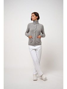 AUTHENTIC CASHMERE Kaszmirowy kardigan "Caron" w kolorze szarym rozmiar: XXL. Szare kardigany AUTHENTIC CASHMERE, xxl, bez wzorów, z kaszmiru, bez ramiączek. Za 422,95 zł.