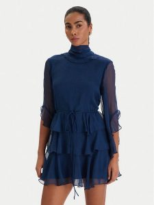 Bardot Sukienka koktajlowa Norah 60273DB Granatowy Slim Fit. Niebieskie sukienki Bardot, bez wzorów, z syntetyku, wizytowe, bez kołnierzyka, bez ramiączek. Za 639,99 zł.