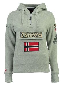 Geographical Norway Bluza "Gymclass" w kolorze szarym rozmiar: M. Szare bluzy Geographical Norway, m, z aplikacjami, z kapturem. Za 118,56 zł.