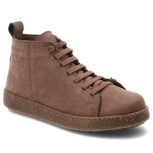 Trzewiki damskie Ravini o sznurowanym fasonie z wysoką cholewką i grubą podeszwą brązowe, 8905 Brown Nubuck. Brązowe buty zimowe Ravini, z jeansu, przed kolano, bez obcasa, bez zapięcia. Za 329,00 zł.