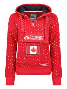 Canadian Peak Bluza "Gyrelle" w kolorze czerwonym rozmiar: M. Czerwone bluzy Canadian Peak, m, z aplikacjami, z bawełny, z kapturem. Za 105,38 zł.