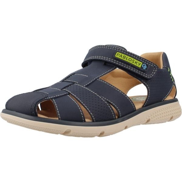Sandały PABLOSKY 518023P Niebieski. Niebieskie sandały PABLOSKY, bez wzorów, ze skóry, bez obcasa, bez zapięcia. Za 261,99 zł.