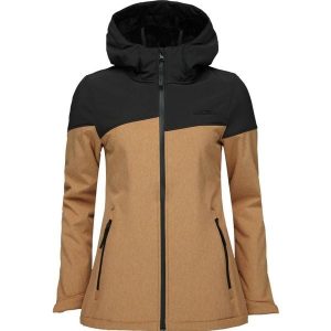 Kurtka softshell damska LOAP Ludysa, brązowa, S. Brązowe kurtki ZEAGLE, s, bez wzorów, z softshellu, bez kaptura. Za 310,99 zł.