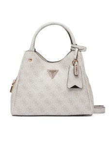 Guess Torebka Meridian II HWSG69 74050 Kremowy. Białe kuferki Guess, z aplikacjami, ze skóry, bez dodatków. Za 634,99 zł.