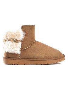 ISLAND BOOT Botki zimowe "Crystal" w kolorze jasnobrązowym rozmiar: 39. Brązowe botki Island Boot, na zimę, bez wzorów, z materiału, bez obcasa, bez zapięcia. Za 165,99 zł.