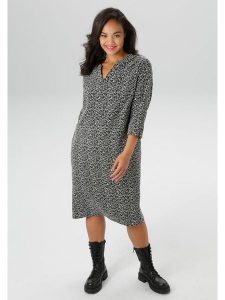 Aniston Sukienka w kolorze czarno-białym rozmiar: 46. Białe sukienki Aniston, bez wzorów, bez kołnierzyka, bez ramiączek, midi. Za 78,66 zł.
