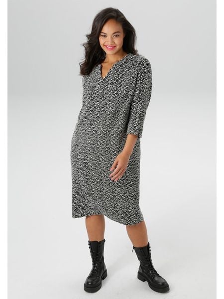 Aniston Sukienka w kolorze czarno-białym rozmiar: 46. Białe sukienki Aniston, bez wzorów, bez kołnierzyka, bez ramiączek, midi. Za 104,64 zł.
