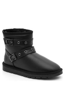 ISLAND BOOT Botki zimowe "Eternity" w kolorze czarnym rozmiar: 37. Czarne botki Island Boot, na zimę, bez wzorów, z materiału, bez obcasa, bez zapięcia. Za 149,31 zł.