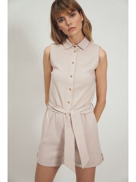 Nife Kombinezon w kolorze beżowym rozmiar: 44. Brązowe kombinezony Nife, bez wzorów, bez kołnierzyka, bez ramiączek. Za 122,67 zł.