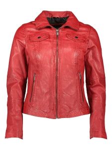 HIS Skórzana kurtka w kolorze czerwonym rozmiar: 46. Czerwone kurtki HIS, bez wzorów, ze skóry, bez kaptura. Za 462,29 zł.