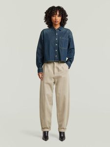 G-Star Dżinsy - Tapered fit - w kolorze beżowym rozmiar: W27. Brązowe jeansy G-Star, bez wzorów, z podwyższonym stanem. Za 212,80 zł.