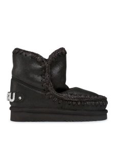 Mou Śniegowce Eskimo 18 With Rhinestones Logo Czarny. Czarne buty zimowe Mou, ze skóry, bez obcasa, bez zapięcia. Za 879,99 zł.