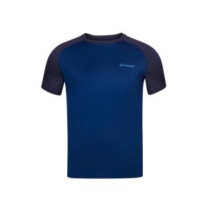 Koszulka do tenisa z krótkim rkawem ęchłopięca Babolat CREW NECK. Niebieskie bluzki BABOLAT, bez wzorów, sportowe, bez kołnierzyka, bez ramiączek. Za 99,00 zł.