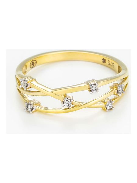 Maison héritage PARIS Złoty pierścionek "Jolie Constellation" z diamentami rozmiar: 54. Żółte pierścionki Maison héritage PARIS, z diamentem, złote. Za 920,29 zł.
