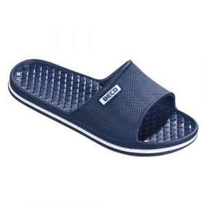 Klapki damskie Beco ciemnoniebieskie. Niebieskie klapki 47 Brand, bez wzorów, z materiału, bez obcasa. Za 180,99 zł.