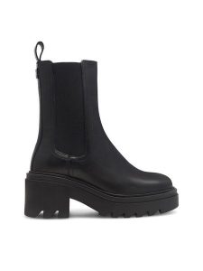 Gino Rossi Botki CIRCE-RST-02G Czarny. Czarne botki Gino Rossi, bez wzorów, ze skóry, bez obcasa, na słupku, bez zapięcia. Za 349,99 zł.