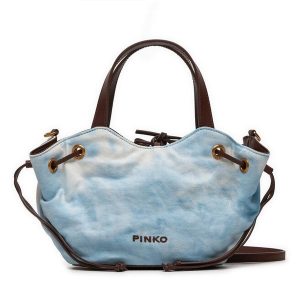 Torebka PINKO. Niebieskie shopper bag Pinko, bez wzorów, bez dodatków. Za 619,99 zł.