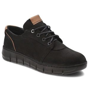 Czarne Półbuty Armodo Stylowe Obuwie Damskie. Czarne półbuty Armodo, bez wzorów, z jeansu, bez obcasa, bez zapięcia. Za 329,00 zł.