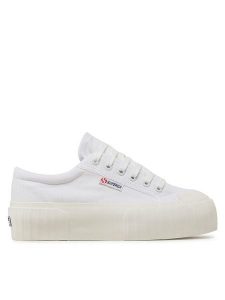 Superga Trampki Stripe Platform 2631 S5111SW Biały. Białe trampki Superga, bez wzorów, z materiału, bez zapięcia. Za 229,99 zł.