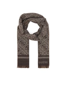 Guess Szalik AM9670 POL03 Brązowy. Brązowe szaliki Guess, z aplikacjami, z poliesteru. Za 234,99 zł.