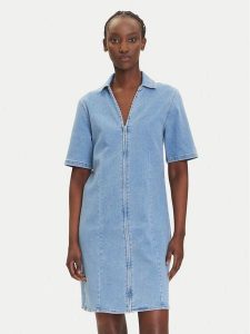 ONLY Sukienka jeansowa Frida 15360436 Niebieski Regular Fit. Niebieskie kombinezony ONLY, xs, bez wzorów, z bawełny, bez kołnierzyka, bez ramiączek. Za 209,99 zł.