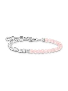 Thomas Sabo Srebrna bransoletka z kwarcem różowym rozmiar: onesize. Różowe bransoletki Thomas Sabo, z kwarcem, srebrne. Za 154,95 zł.