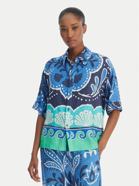 Banana Moon Koszula Hattie Clearive MYY56 Błękitny Regular Fit. Niebieskie koszule Banana Moon, s, bez wzorów, z wiskozy, bez kołnierzyka, bez ramiączek. Za 459,99 zł.