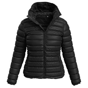 Kurtka Ocieplana Damska Lux. Czarne kurtki STEDMAN, bez wzorów, z puchu, bez kaptura. Za 409,99 zł.