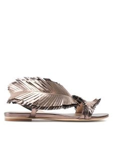 Baldowski Sandały D01988-621-100 Złoty. Żółte sandały Baldowski, bez wzorów, ze skóry, bez obcasa, na płaskiej podeszwie, bez zapięcia. Za 589,99 zł.