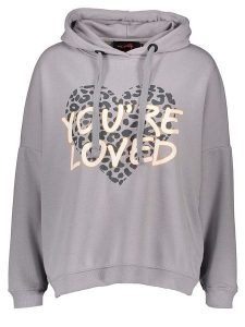 Miss goodlife Bluza "You`re loved" w kolorze szarym rozmiar: M. Szare bluzy miss goodlife, m, bez wzorów, z bawełny, z kapturem. Za 171,28 zł.