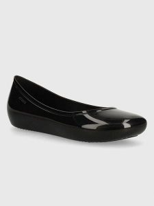 Crocs Baleriny "Brooklyn High Shine Flat" w kolorze czarnym rozmiar: 41/42. Czarne balerinki Crocs, bez wzorów, bez obcasa, bez zapięcia. Za 127,35 zł.
