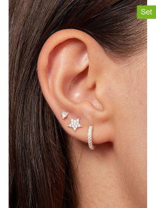 Lodie Silver 3-częściowy zestaw z cyrkoniami rozmiar: onesize. Szare kolczyki Lodie Silver, z cyrkonią, srebrne. Za 52,99 zł.